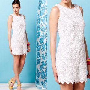 LILLY PULITZER White Floral Lace Lela Shift Dress